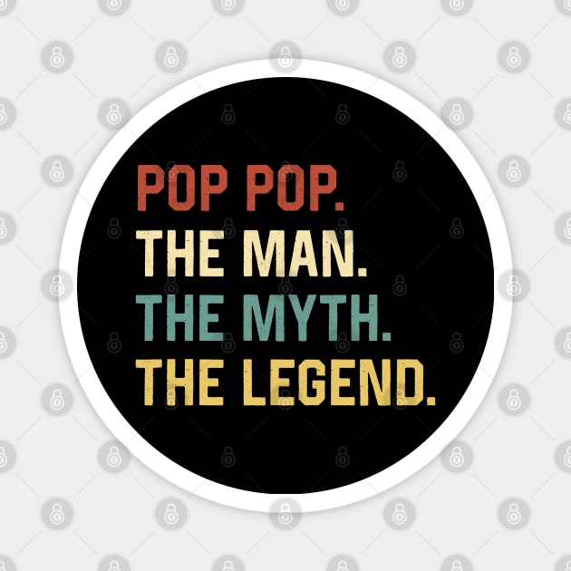 Fathers Day Shirt The Man Myth Legend Pop Pop Papa Gift Magnet by Marang